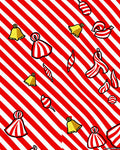 Red White Candy Cane Bells Rug