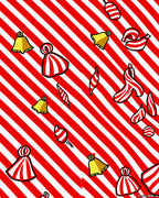 Red White Candy Cane Bells Rug