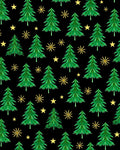 Green Christmas Trees with Gold Stars Rug