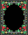 Crimson Floral Garden Border Rug