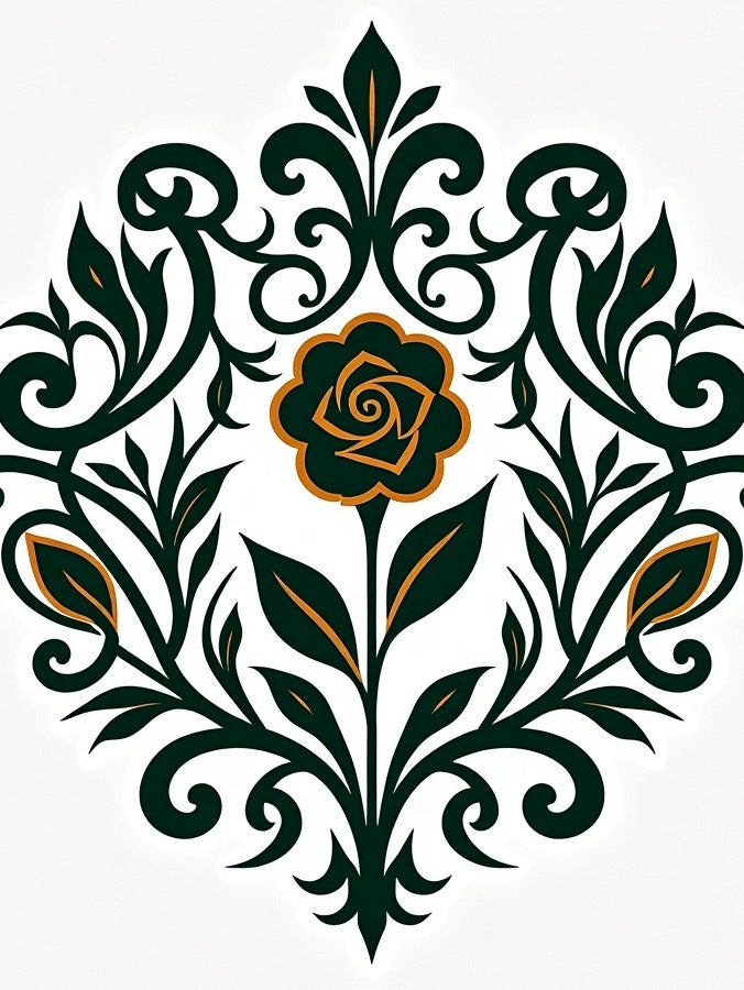 Deep Emerald Foliate Bloom Rug
