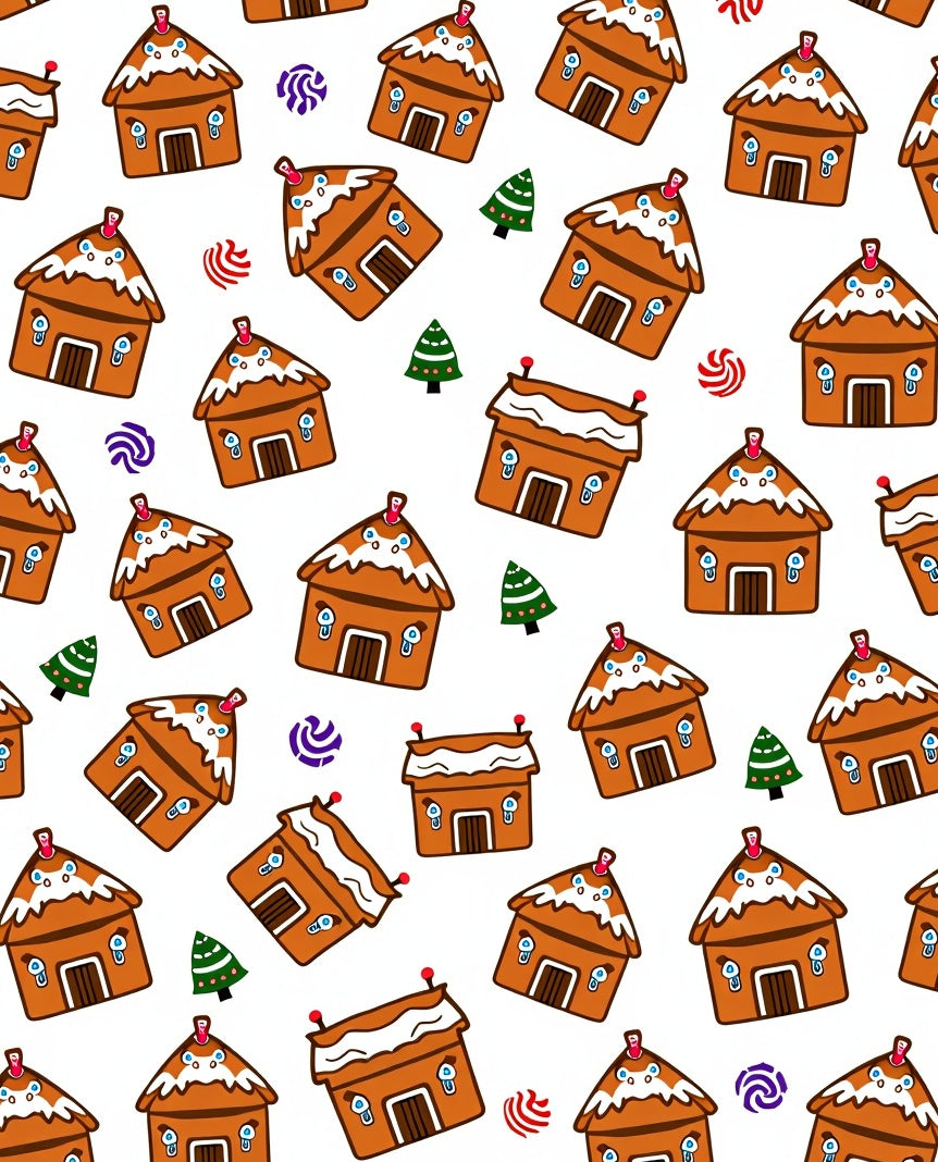 Gingerbread Houses with Candy Swirls Rug