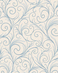 Soft Blue Swirl Vine Art Rug