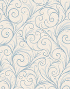 Soft Blue Swirl Vine Art Rug