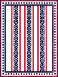 Red White Blue Star Striped Geometric Rug