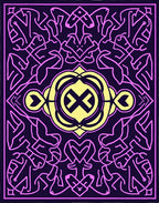 Bold Violet Yellow Abstract Knot Rug