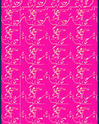 Hot Pink Abstract Figure Line Art Rug