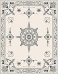 Ornate Black Floral Medallion Borders Rug