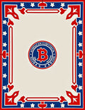Red Blue White Heraldic Stars Border Rug