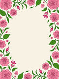 Pink Rose Blossom Border Rug