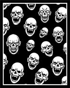 Mono White Screaming Skull Toss Rug
