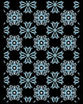 Light Blue Snowflake Repeat Black Rug