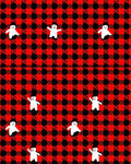 Red Black Gingham Figures Rug