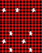 Red Black Gingham Figures Rug