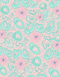Whimsical Pink Mint Swirl Floral Rug