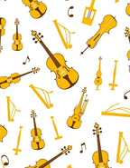 Golden Stringed Instrument Harmony Repeat Rug