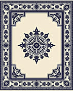 Deep Blue Mandalas Frame Rug