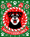 Christmas Dog Paw Holiday Vibes Rug