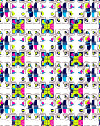 Vibrant Neon Pop Art Geometry Rug