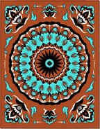 Sunburst Turquoise Medallion Terra Cotta Rug