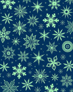 Light Green Snowflake Winter Navy Rug