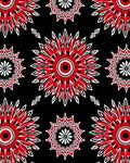 Crimson Red Starburst mandala Rug