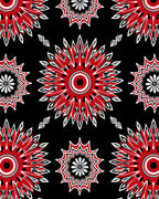 Crimson Red Starburst mandala Rug