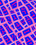 Bold Blue Pink Geometric Fragment Rug