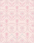 Pale Pink Floral Scroll Wallpaper Rug