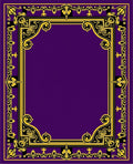 Regal Gold Purple Ornate Scroll Rug