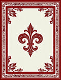 Crimson Fleur De Lis Border Rug