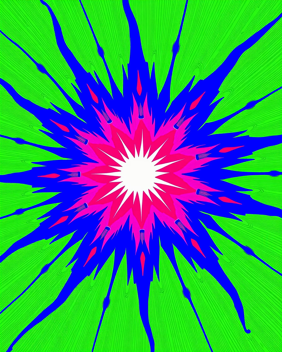 Vibrant Starburst Radiant Abstract Rug