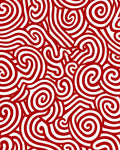 Crimson Swirl Line Abstract Rug