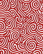 Crimson Swirl Line Abstract Rug