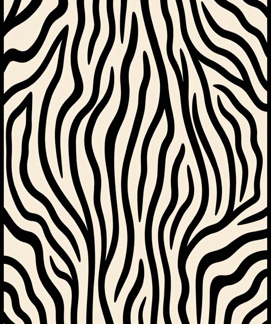 Bold Black Cream Animal Print Rug
