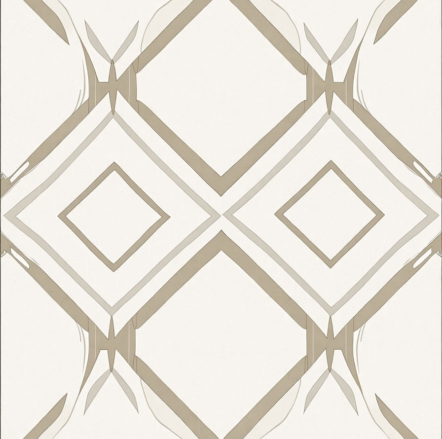 Geometric Diamond Beige Abstract Rug