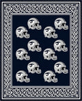 Navy Blue Football Helmets Border Rug