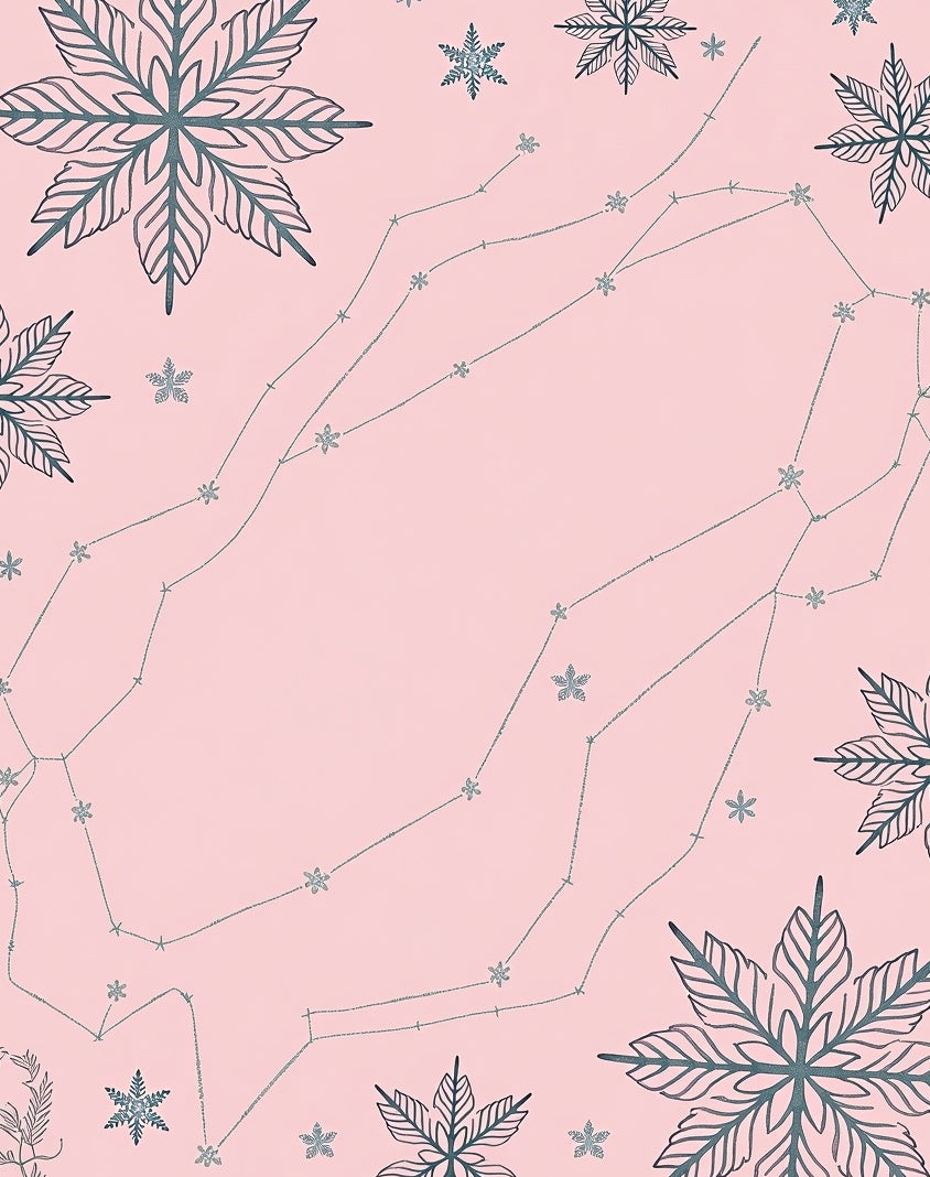 Pink Snowflake Constellation Medley Rug