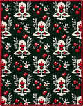 Deep Forest Red Blossom Folk Art Rug