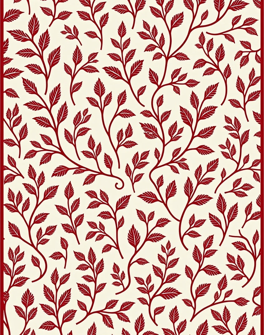 Ornate Crimson Branch Botanical Rug