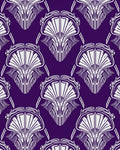 Art Deco Plum Fan Motif Rug