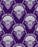 Art Deco Plum Fan Motif Rug