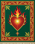 Sacred Heart Of Flames Green Rug