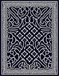 Dark Blue White Floral Medallion Mandala Rug