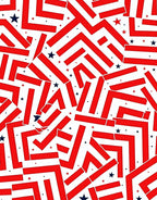 Red White Blue Scattered Stars Rug