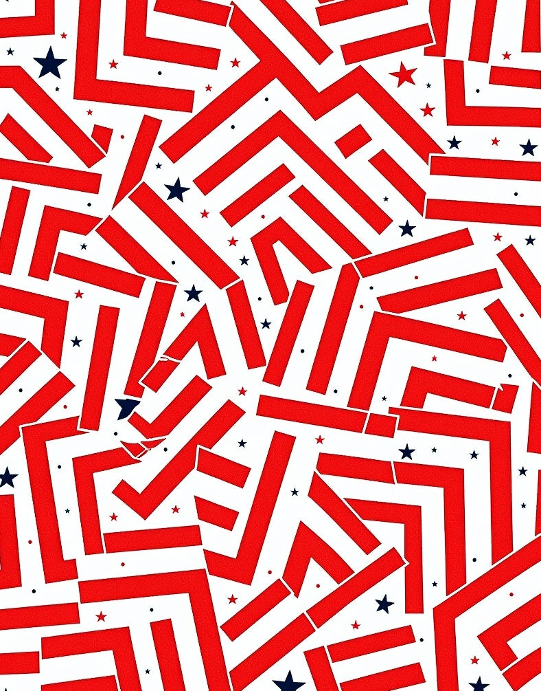 Red White Blue Scattered Stars Rug