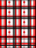 Bold Red Black Plaid Floral Accents Rug