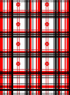 Bold Red Black Plaid Floral Accents Rug