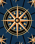 Nautical Starburst Compass Rose Rug