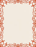 Vibrant Red Arabesque Floral Border Rug